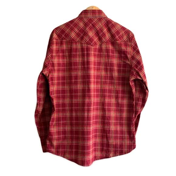 Wrangler 20X Competition Long Sleeve Western Snap Shirt Size L Red Plaid - Picture 2 of 11